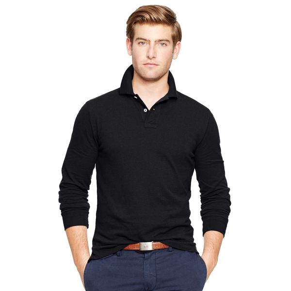 

brand clothing 2017 new men's crocodile embroidery polo shirt qulity polos men cotton long sleeve shirt s-ports jerseys plus m-4xl sell, White;black