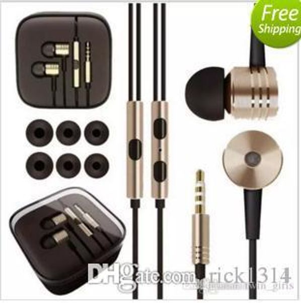 

3.5mm metal xiaomi piston headphone earphone noise cancelling in-ear headset earphones with mic remote for xiaomi samsung iphone