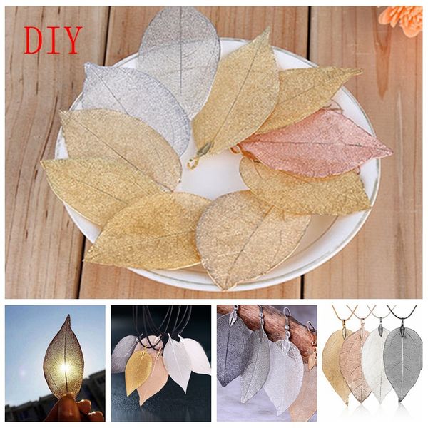 

romad diy unique natural real leaves leaf charms pendants for necklace and earrings diy jewelry retail & wholesale, Silver