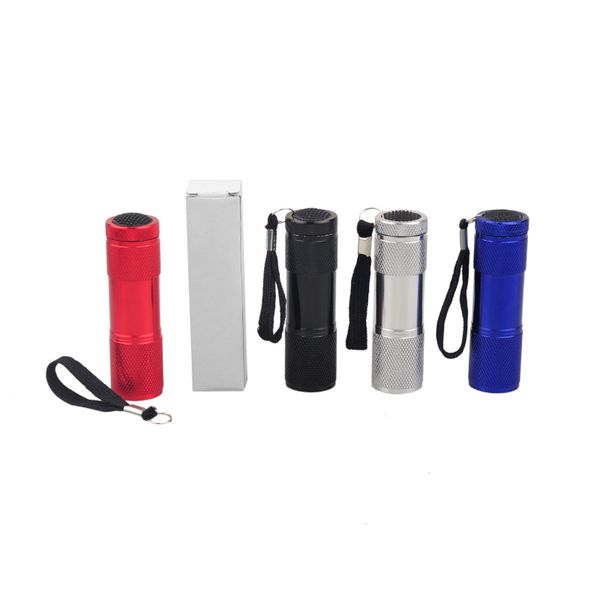 

Aluminum alloy portable uv fla hlight violet light 9 led 30lm torch light lamp mini fla hlight 4 color ale