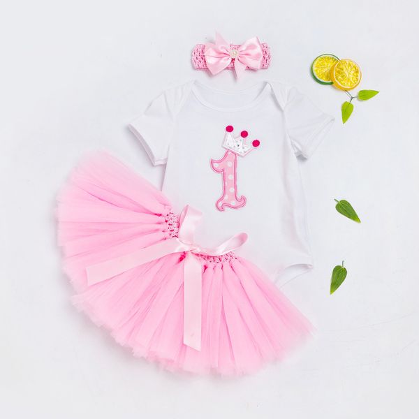 

humor bear baby clothing 2020 fashion summer style baby girl clothes clothing set cake suit birthday party suit, White