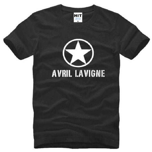 

avril lavigne music t shirts men summer short sleeve o neck cotton men's t shirt novelty tee camisetas hombre mens clothing, White;black