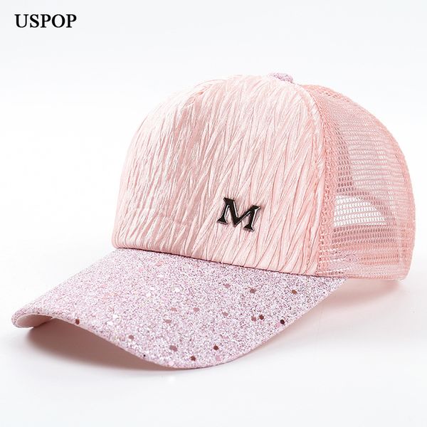 

uspop 2018 brand new women folds baseball caps summer women letter  mesh baseball cap casual adjustable mesh visor cap, Blue;gray