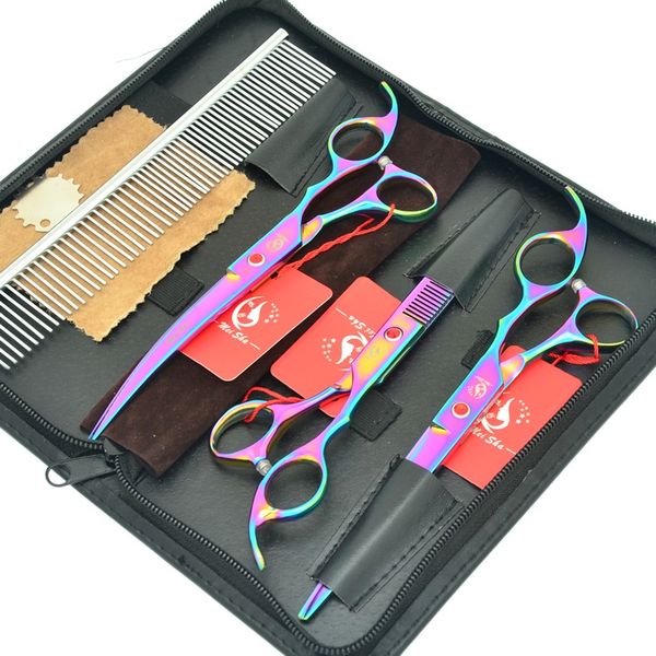 7.0-дюймовые ножницы для стрижки волос Meisha для кошек и парикмахерских инструментов для стрижки волос JP440C Ножницы для стрижки волос прямые / изогнутые ножницы для резки HB0102