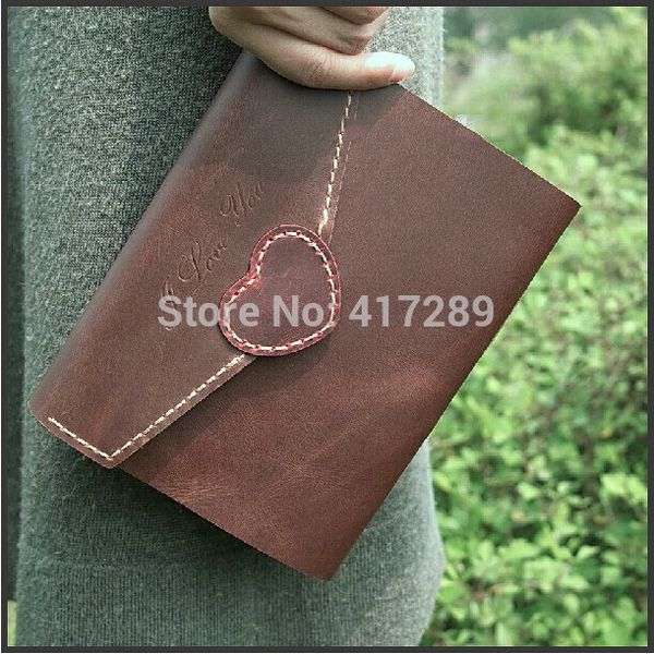 

handmade genuine leather diary book retro notoffice supplies notepad student school stationery gift for girl friend lover, Purple;pink