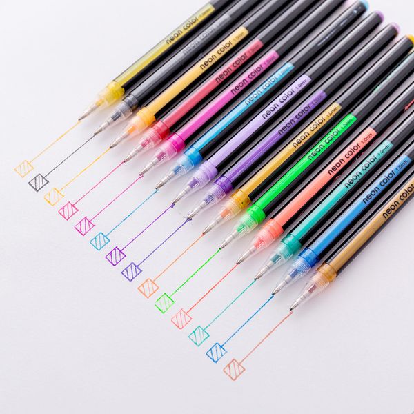 

16 gel pens set color gel pens glitter metallic good gift for coloring kids sketching painting drawing
