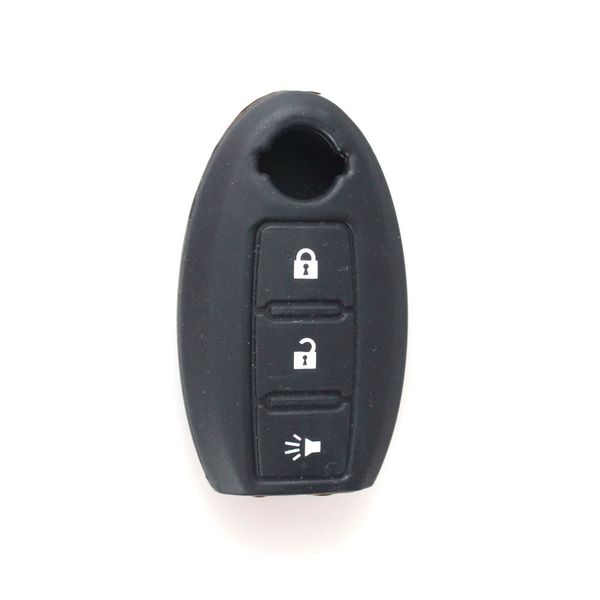 

3 buttons car key case cover silicone skin fob shell for nissan