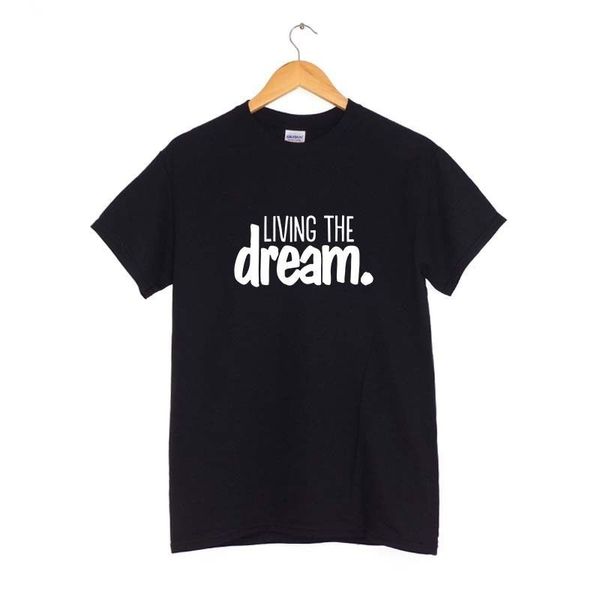 Compre Viviendo El Sueño T Shirt Muchos Colores Palabra Lema Arte Fixie A 2448 Del Easme Dhgatecom