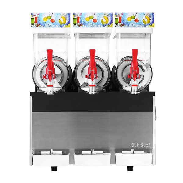 

ent to door 3*15l bowls smoothie frozen drinks machine margarita cooling slush machine frozen slushie maker ice slush machine