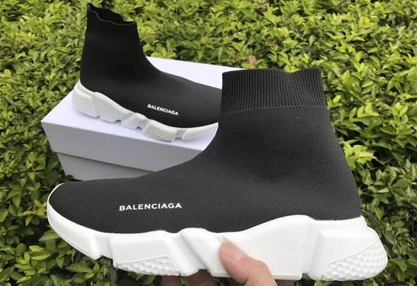 

New Free Shipping Speed sock high quality Trainer Casual shoes for men and women Casual shoes Speed stretch-knit Mid sneakers 36-45
