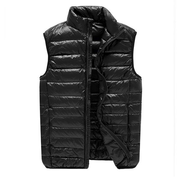 

8xl duck down vest men ultra light double sided zipper puff gilet casual reversible vests jackets sleeveless waistcoat jackets, Black;white