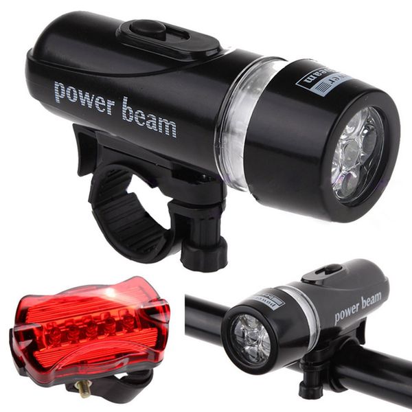 

outdoor&sport waterproof 5 led lamp bike bicycle front head light + rear safety set wholesale for dropshipping