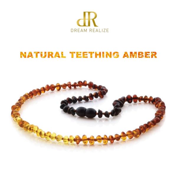 

classic 10 colors original amber teething necklace for baby lab tested authentic natural amber stone necklaces for baby jewelry, Silver