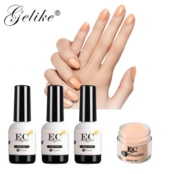 

gelike dipping powder kits set 10g/box 10ml base coat activator dip powder nails no liquid/primer/uv light color, Silver;gold