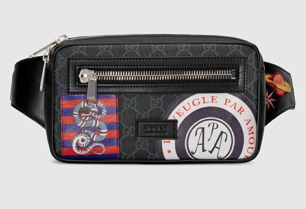 

Famou fa hion ca ual men wai t bag w24xh14xd5cm leather bag luxury printed de igner wai tpack 474293