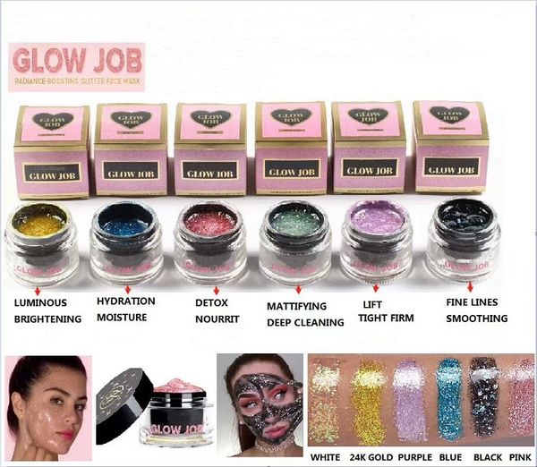 

in stock new glow job radiance boosting glitter face mask detox/luminous/moisture/lift/fine line/mattifying facial masks dhl ship