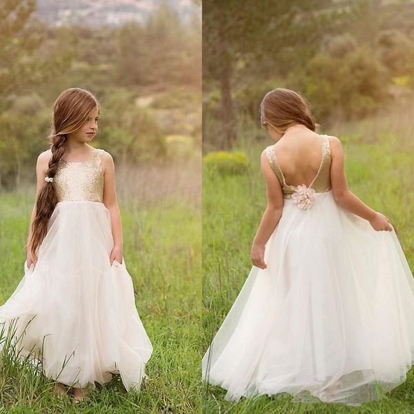 

золото блестками топ стиль boho девушки конкурс платья спинки ручной работы цветочный тюль линии длинный малыш девушка пром платье на заказ, White;red