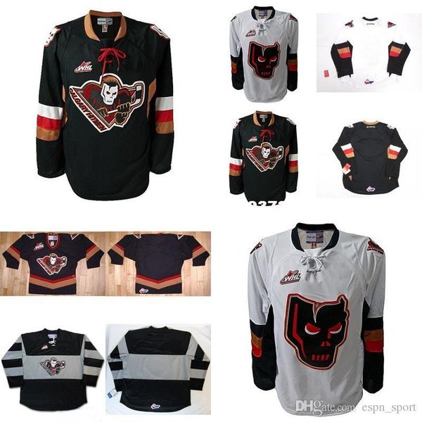 

custom customize mens womens kids whl calgary hitmen embroidered hockey jerseys goalit cut shirts custom any name no. jerseys, Black;red