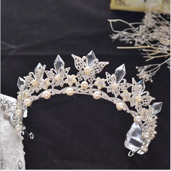 

свадебный кристалл корона волос блестящий алмаз алмаз бабочка головные уборы свадебные аксессуары головные уборы, Slivery;golden