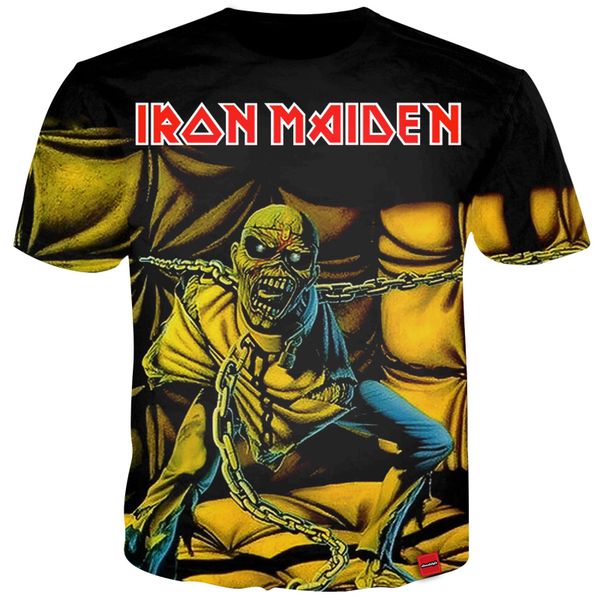 

Cloudstyle 2018 3D Tshirts Мужчины Iron Maiden Тяжелый металл Печать Streetwear Новинка Тис Летние топы Мода Популярная горячая футболка