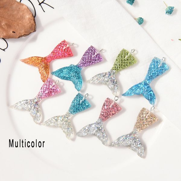 

2018 10pcs mermaid tail keychain sequins fishtail keyring decor pendants women bags car key phone charms party gift kid toy, Silver