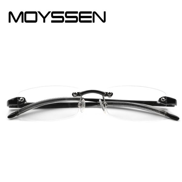 

moyssen fashion multi-color tr90 myopia rimless glasses frame optical prescription eyeglasses frame, Silver