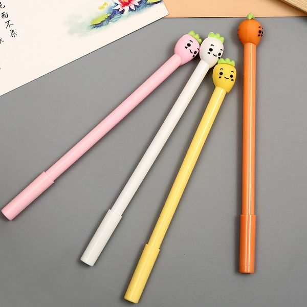 

40pcs/lot sprouting crooked head gel pen 0.5mm cartoon head black ink pen student gift office supplies
