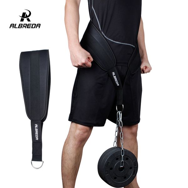 

albreda fitness equipment drop shipping dip belt weight lifting gym waist strength training power building dipping chain pull up