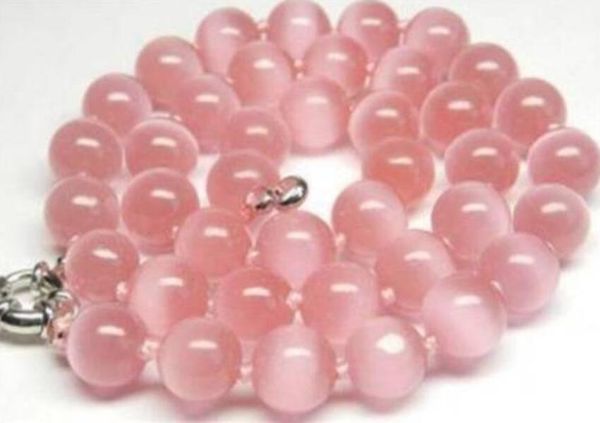 

wholesale priceaaa++ 10mm pink mexican opal round beads necklace 18'', Silver