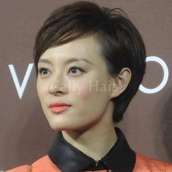 Pixie Cut Short Wig Chinese Virgin Hair Cut None Lace Human Bob