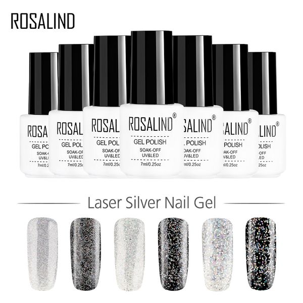 

rosalind laser silver gel nail polish gel 7ml uv led soak off nail lacquer semi vernis permanent nails varnish nails art, Red;pink