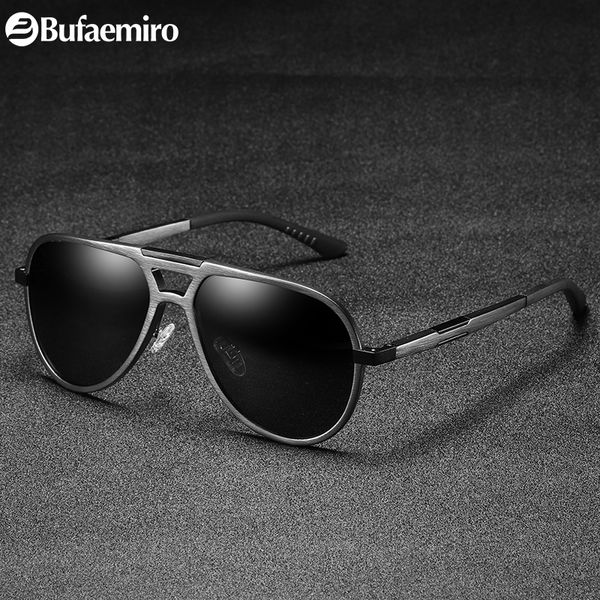 

bufarmiro 2018 newly fashion pilot style sunglasses men and women with alloy frame and uv400 polarised lens russia sw71123, White;black