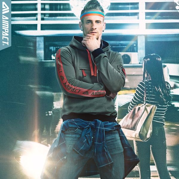

aimpact 2018 new causal sweatshirt hoodies men cotton autumn pullovers college streetwear hoody men brand clothing 2am4003, Black