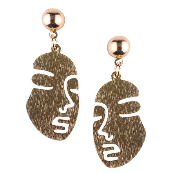 

2018 new europe and the united states creative design simple alloy mask modeling women's earrings fashion jewelry accessories, Silver