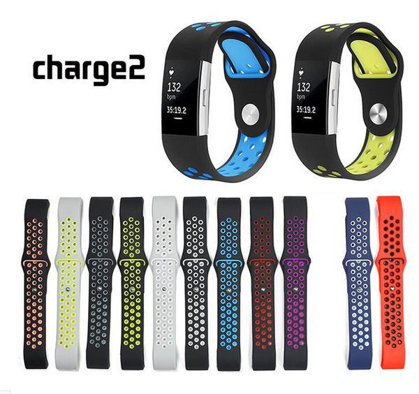 

Double color ilicone wri t trap for fitbit charge 2 port bracelet replacement acce orie for fitbit charge 2 mart watch band