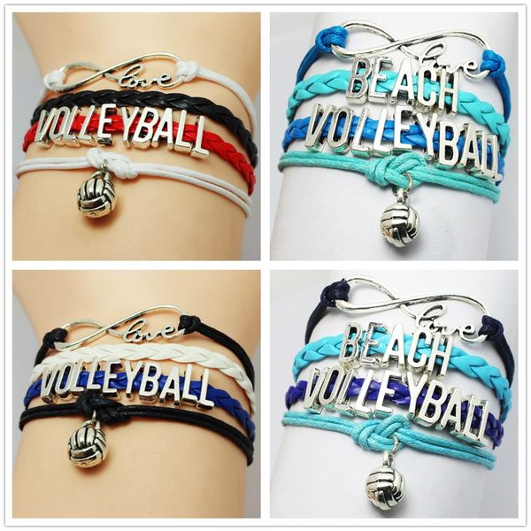 

infinity love volleyball bracelet trendy sports bracelet personalized vintage silver metal volleyball sports jewelry gift custom, Golden;silver
