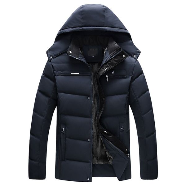 

drop shipping men winter jacket -20 degree thicken warm men parkas hooded fleece man's jackets outwear jaqueta masculina abz30, Black