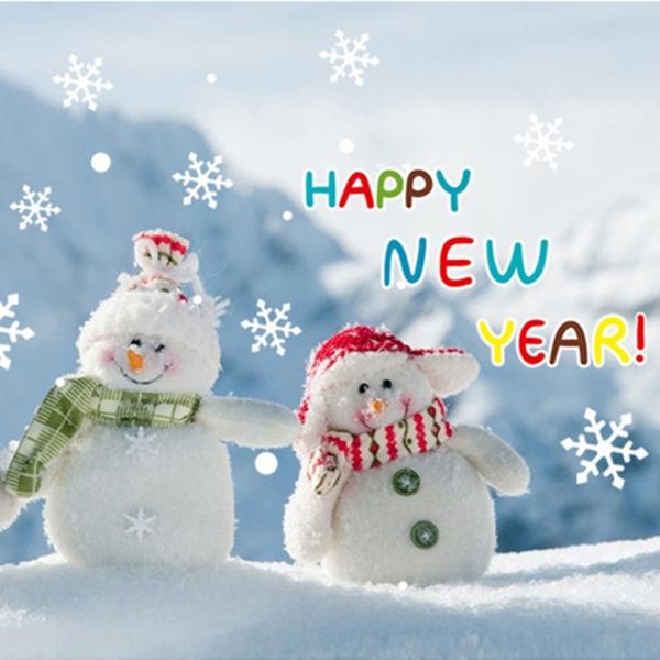 

cute diy pvc removable christmas wall sticker snowman window home decal