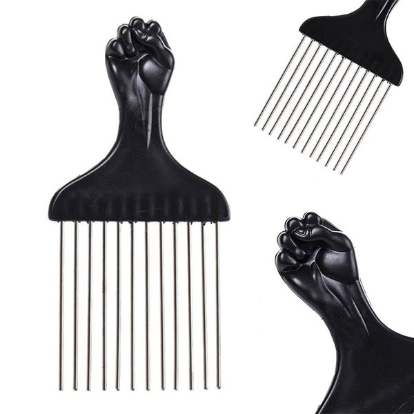 

professional salon use black metal african hair combs afro hair comb for hairdressing tools, Silver