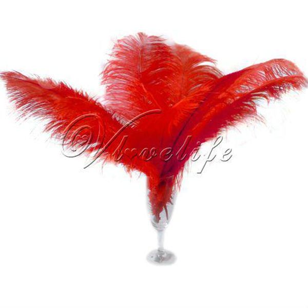 

10pcs red ostrich feathers approx 35-40cm 14-16" wedding party