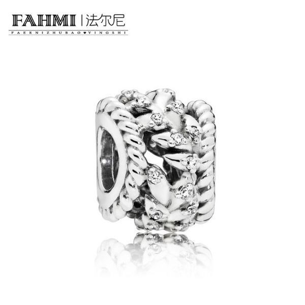 

fahmi 100% 925 sterling silver new fashion 797597cz dazzling grain swirls charm beaded original jewelry women's holiday gift, Black