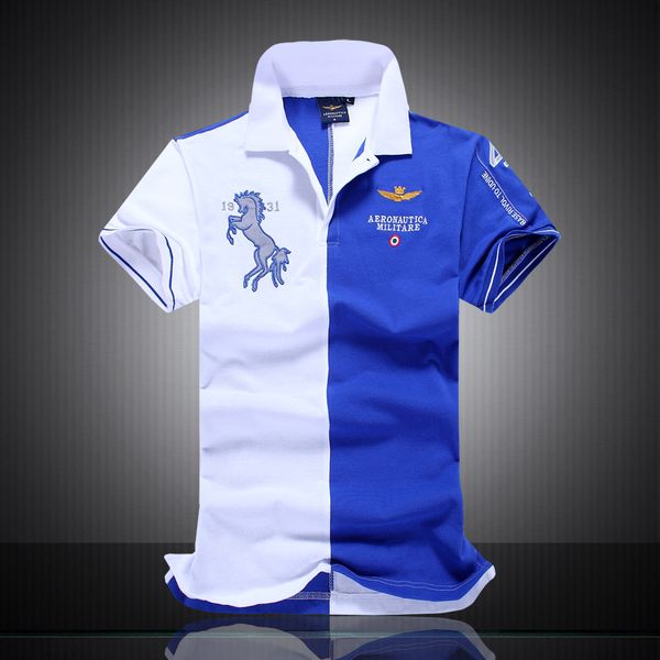 

new designer polo summer shirts men short sleeve shirt brand pattern embroidery luxury designer patchwork polo t shirts, White;black