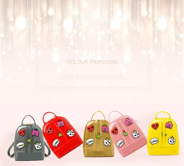 

new cute cartoon candy color jelly backpack for sweet baby girl kid children backpack women casual fresh jelly school bag