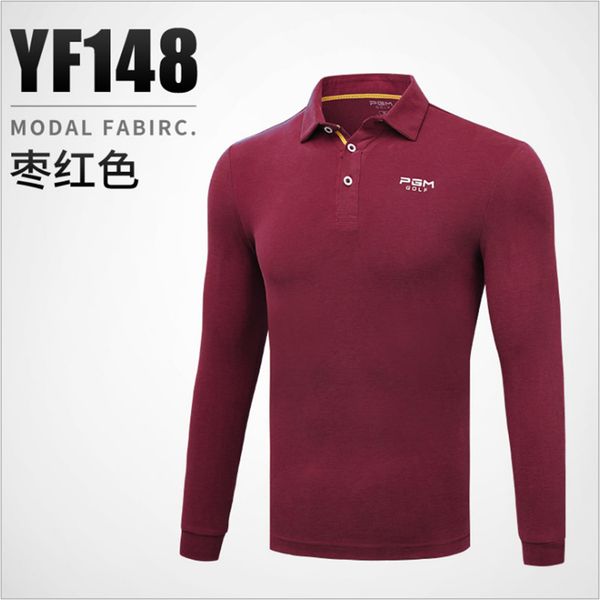 

pgm solid color golf training t-shirt men's autumn breathable nylon lapel collar brand polo sports shirt ing, Black;blue