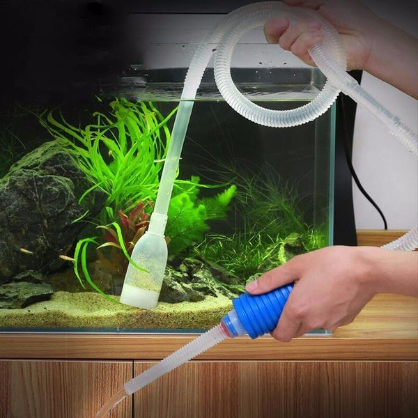 Acheter Acuum Eau Aquarium Manuel Outil De Nettoyage Siphon Gravier Tuyau Daspiration Filtre Fr Fish Tank Vide Outils Pompe à Eau Changer Les Filtres