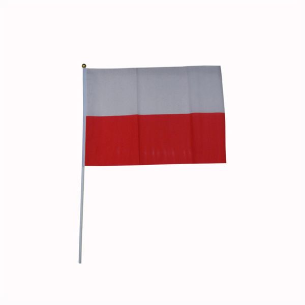 

14 * 21 cm polen banner 170t polyester land hand golvende vlag 100 pcs/lot