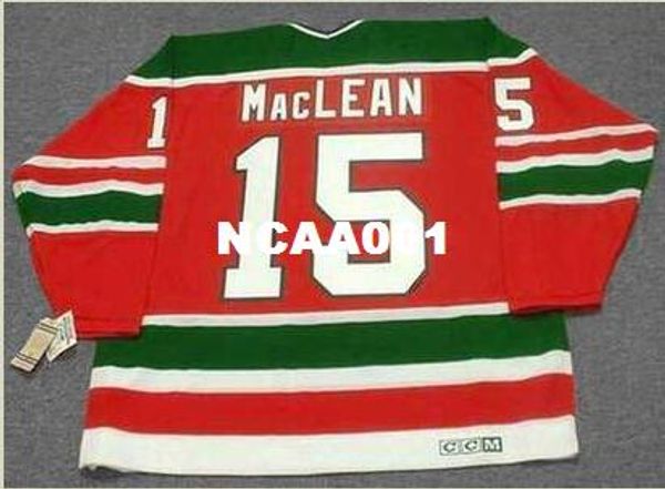 

мужчины #15 джон маклин нью-джерси дьяволы 1988 ccm старинные ретро хоккей джерси или обычай любое имя или номер ретро джерси, Black;red