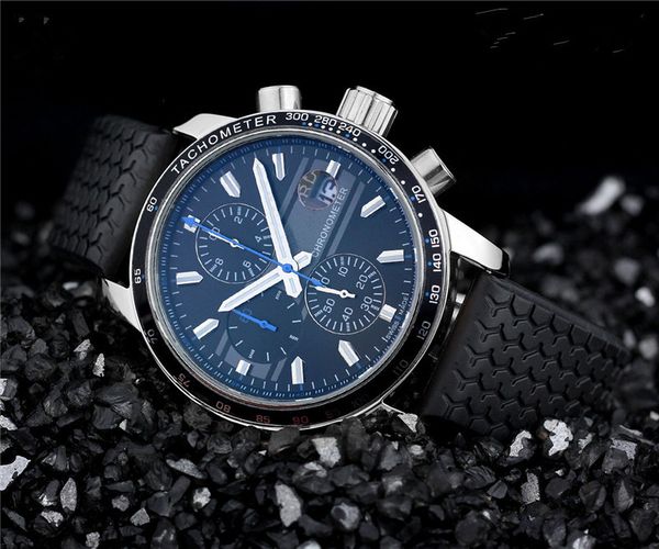 

luxury watch for men quartz satch man chronograph watches stainless steel wrist watch rubber band cp15, Slivery;brown