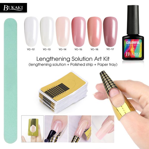 

bukaki uv builder gel polish extend nail gel varnish french nail art sculpting hard lacquer 8ml poly set, Red;pink