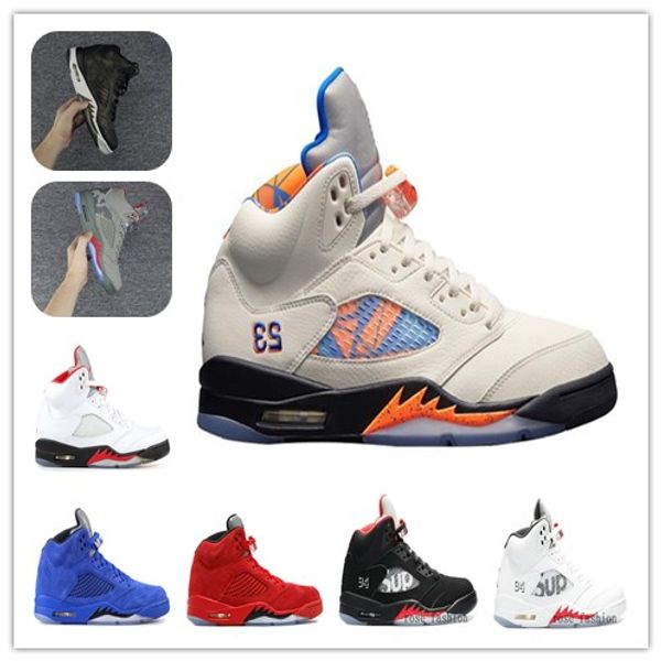 

5s 5 orange peel international flight basketball shoes reflective camo v blue red suede white cement fire red black camo grey sports shoe